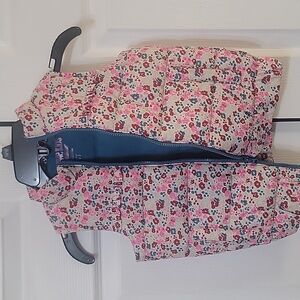 Floral Puffer Vest Kids Size 4t